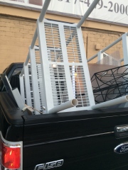 Cody Cofer's truck loaded with office furniture