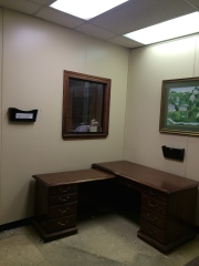 Old receptionist desk before Cofer Law moved