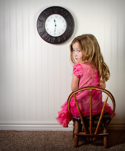 Girl sitting in timeout in Texas