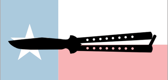 Flag with Butterfly Knife
