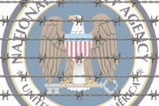 NSA Logo behind barbed wire
